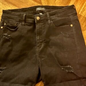 Judy Blue Black Distressed Boyfriend Jeans